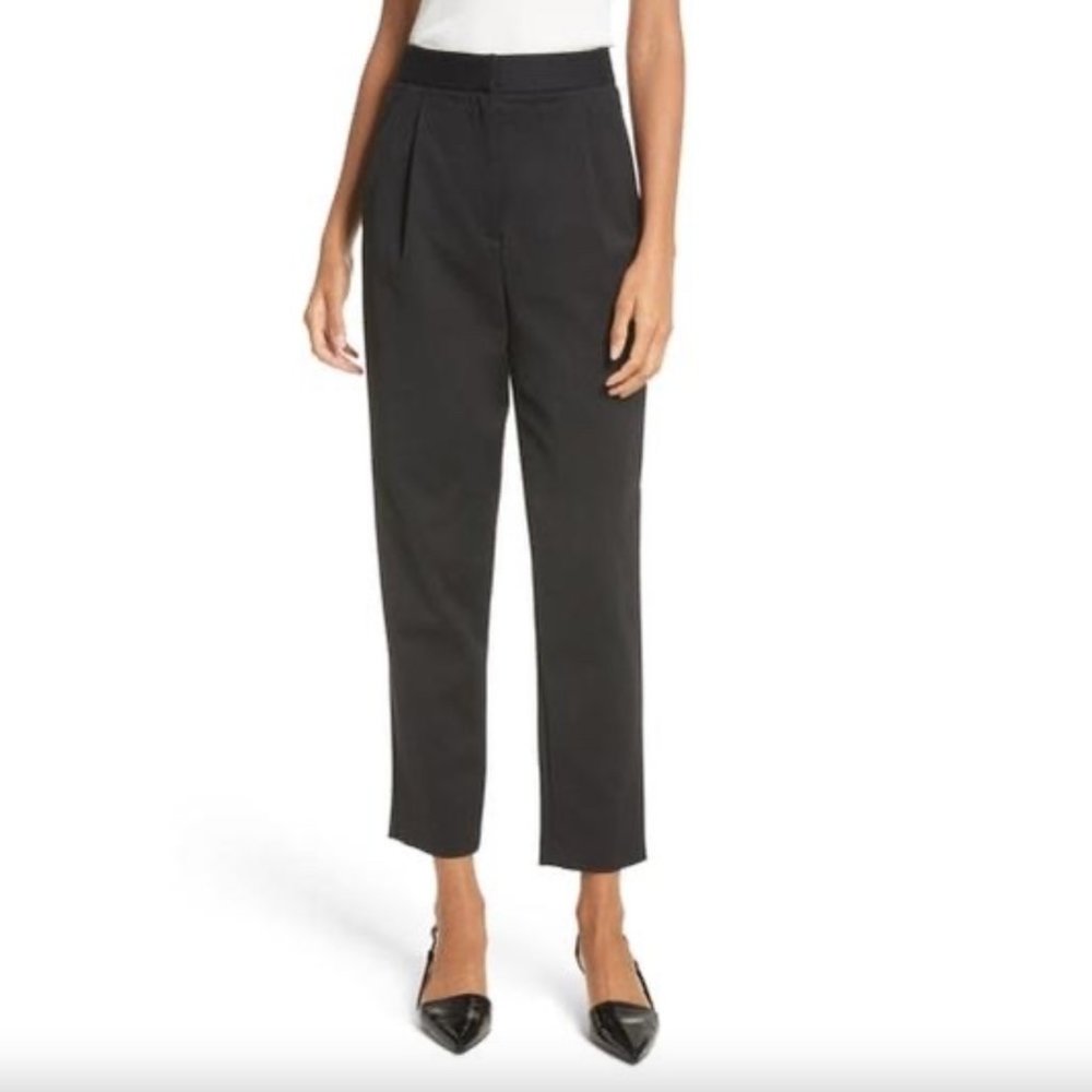 NWOT TIBI High Waist Pleated Pants In Black Size 8